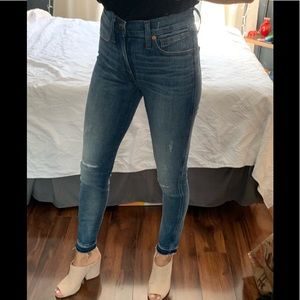 Madewell dropped hem high rise skinny jean